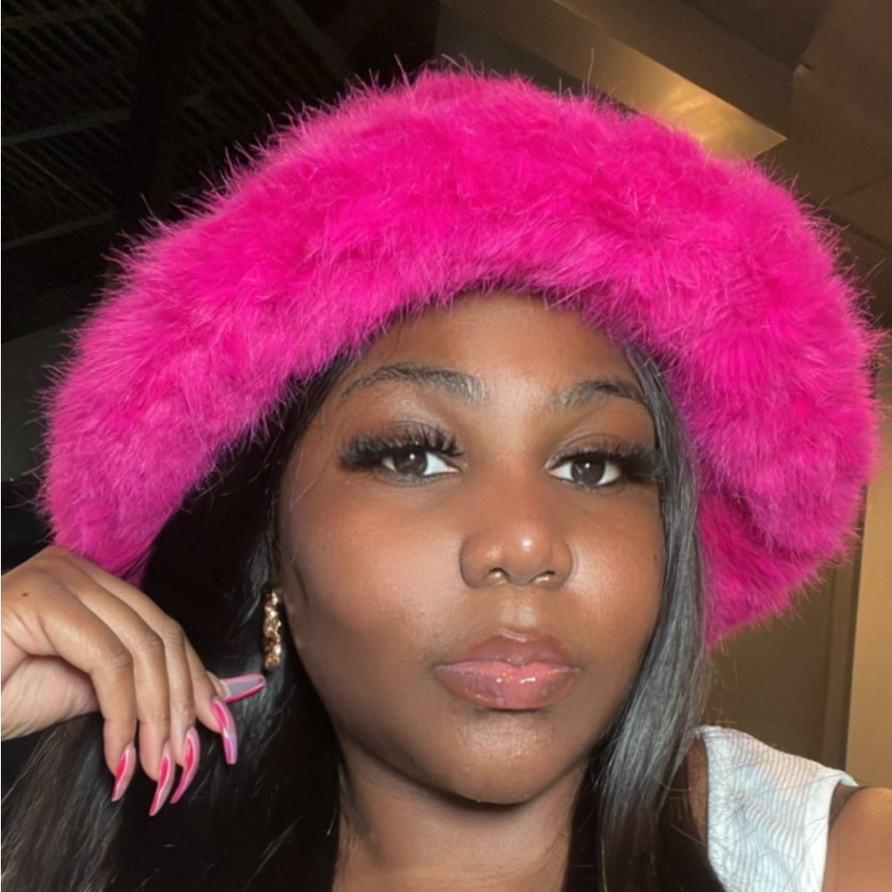 Brand new Hot pink Fur hat